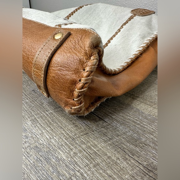 Myra Bag Women's Cloud Gray Brown Accent Calf Hair/Leather Shoulder Tote Bag - Picture 7 of 10